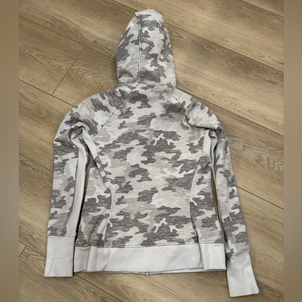 Athleta Triumph Hoodie, size small, grey and white camo, EUC - Picture 2 of 8